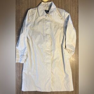 Gap long rain jacket hidden button & zipper closure Size M